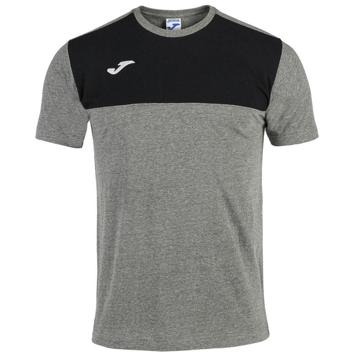 Joma T-Shirt Winner Cotton Short Sleeve in grey melange/black