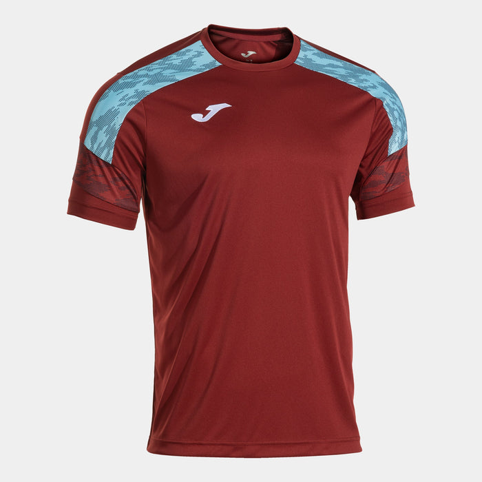 Maroon sports jersey with blue accents on a white background