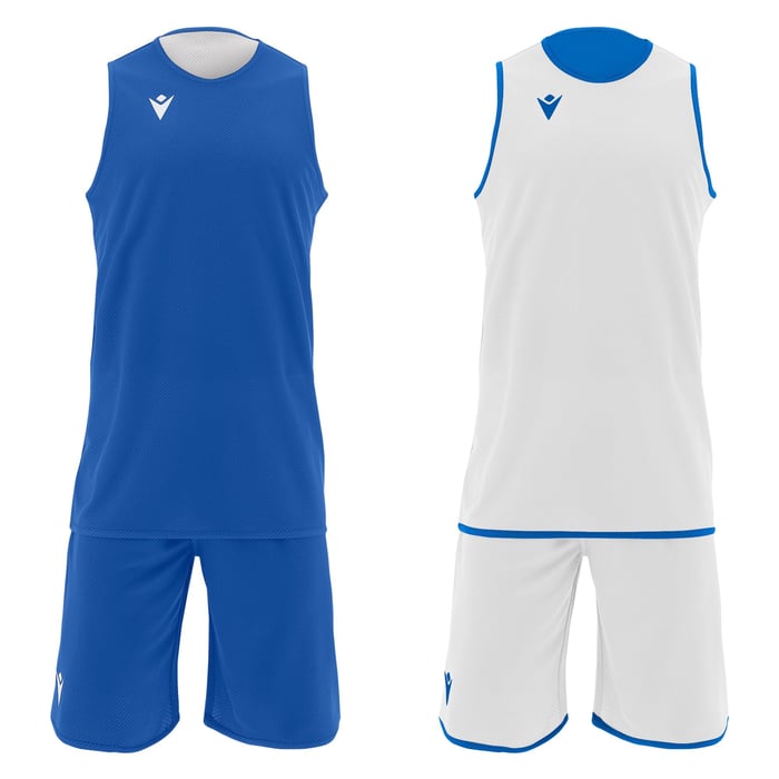 Macron X500 Reversible Basketball Set in blue and white