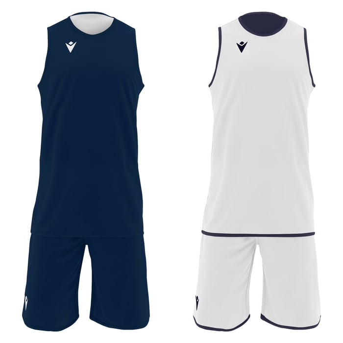 Macron X500 Reversible Basketball Set in navy and white