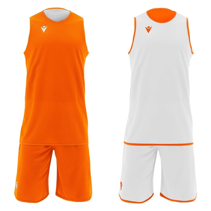 Macron X500 Reversible Basketball Set in orange and white