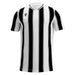 Black and white striped sports jersey on a white background