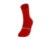 Red sock with a brand logo on a white background