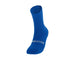 Blue sock with a brand logo on a white background