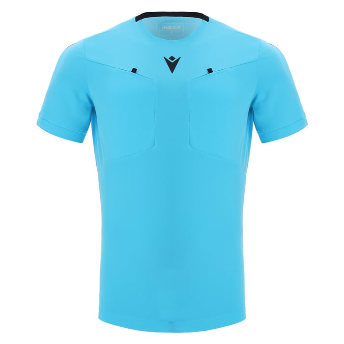 Macron Frisk Referee Short Sleeve Shirt in blue