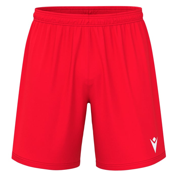 Red shorts with a logo on a white background