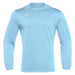 Light blue long-sleeve shirt with a logo on a white background
