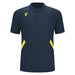 Macron Rap Short Sleeve Polo Shirt in navy and yellow
