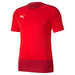 A short-sleeved Puma TeamGOAL training shirt in red with a darker red lower panel and a white Puma logo on the chest.