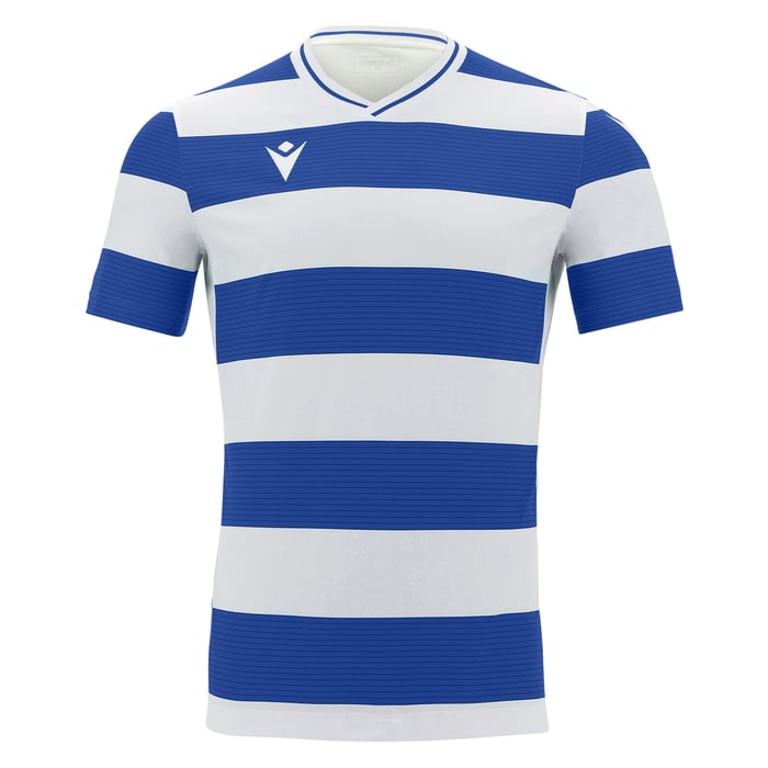 Macron Alcyon Short Sleeve Shirt in blue and white