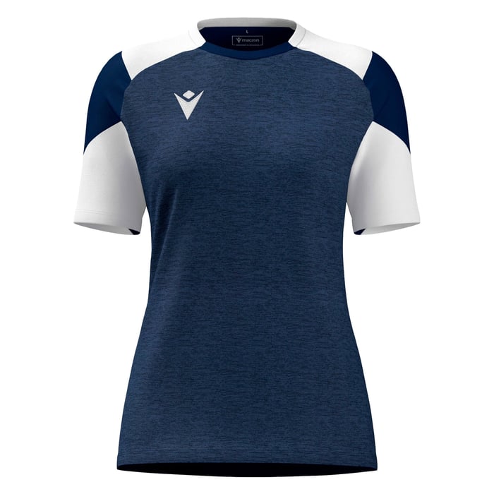 Macron Sphinx Women's Short Sleeve Shirt in navy and white