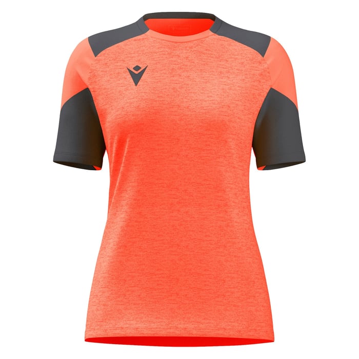 Macron Sphinx Women's Short Sleeve Shirt in orange and grey