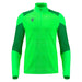 Green and black long-sleeve athletic shirt on a white background