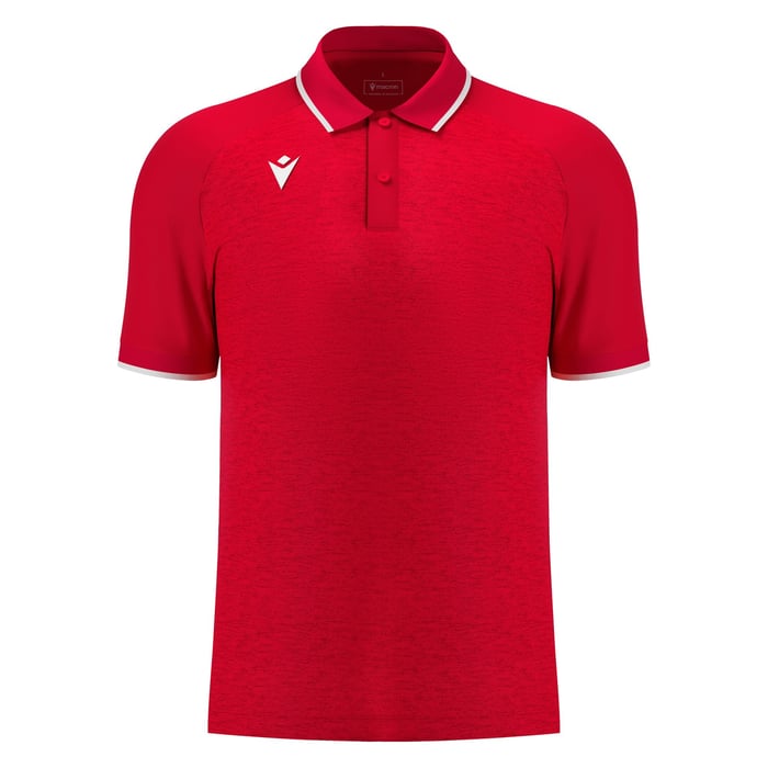 Macron Aulos Short Sleeve Polo Shirt in red