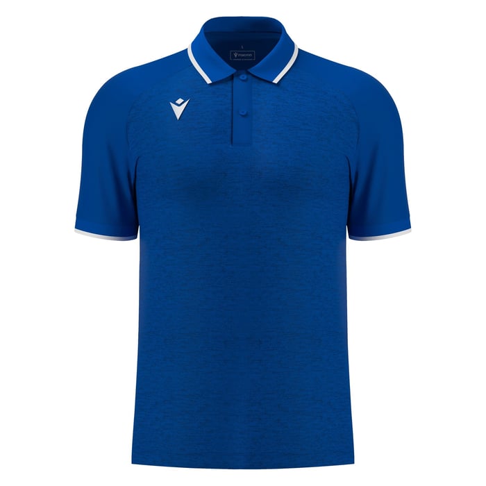 Macron Aulos Short Sleeve Polo Shirt in blue