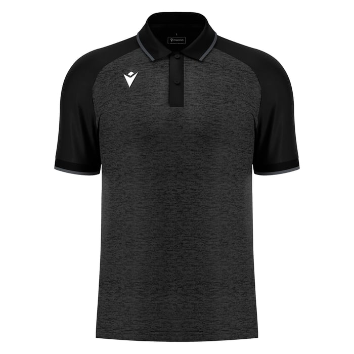 Macron Aulos Short Sleeve Polo Shirt in black