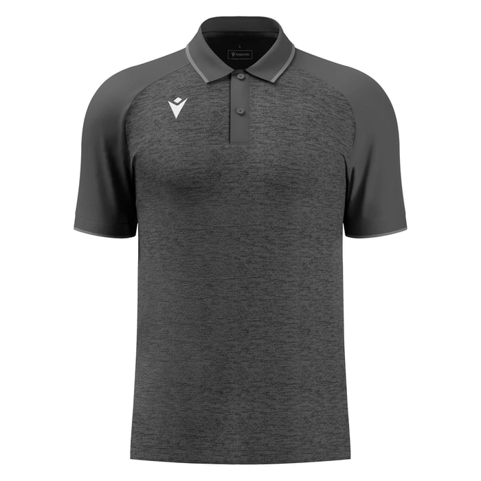 Gray polo shirt with a collar on a white background