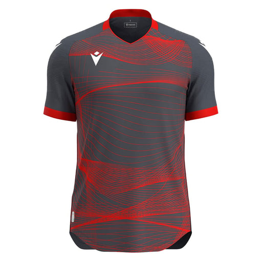 Macron Wyvern Eco Short Sleeve Shirt in grey and red