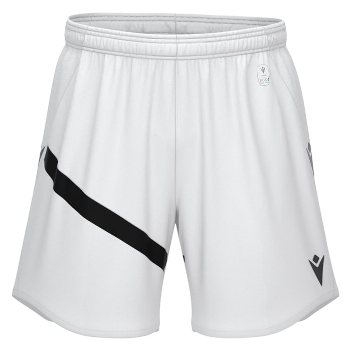 White shorts with a black stripe on a white background