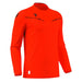 Orange long-sleeve sports jersey with brand logo on a white background