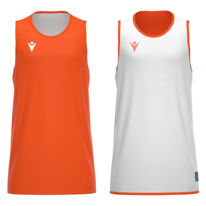 Macron X500 Reversible Basketball Shirt in orange and white