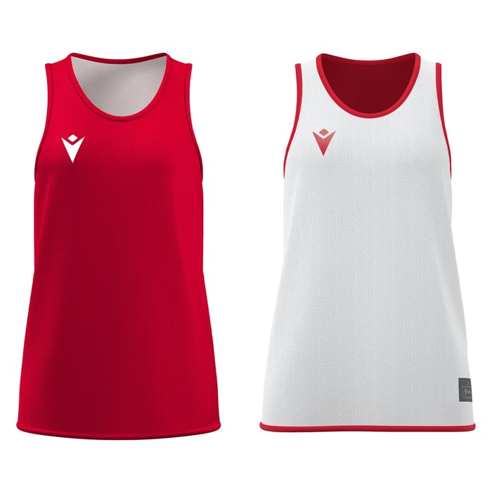 Macron F500 Women's Reversible Basketball Shirt in red and white