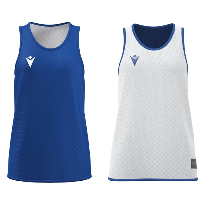 Macron F500 Women's Reversible Basketball Shirt in blue and white