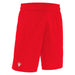Red shorts with a logo on a white background