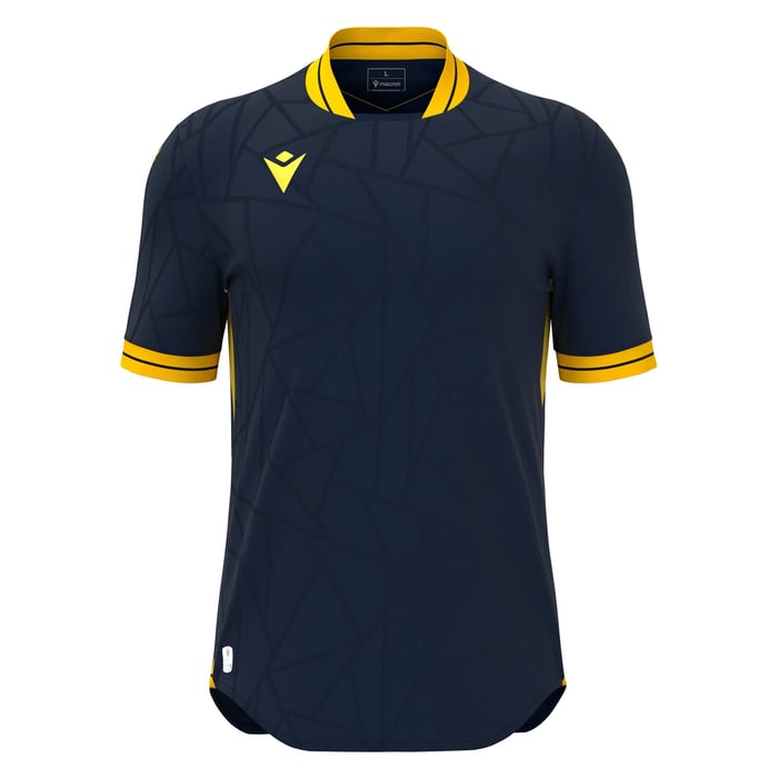 Macron Cerberus Eco Short Sleeve Shirt in navy and yellow