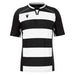Black and white striped sports jersey on a white background