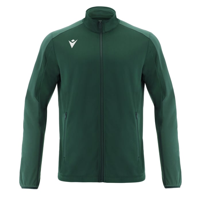 Green jacket with a brand logo on a white background