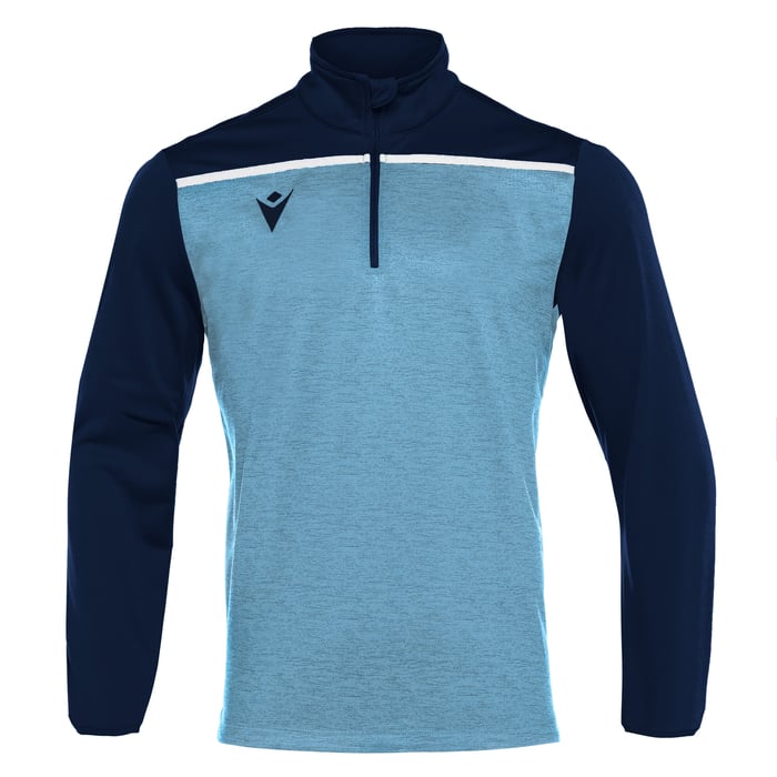 Macron Rhine 1/4 Zip Top in sky blue and navy