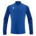 Blue long-sleeve athletic shirt with a brand logo on a white background