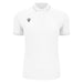 White polo shirt with a logo on a white background