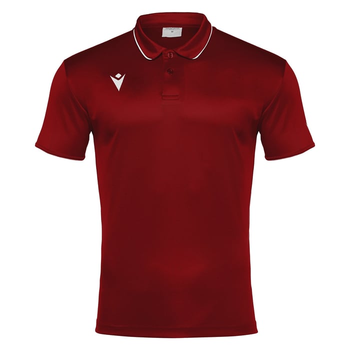 Macron Draco Hero Short Sleeve Polo Shirt in red