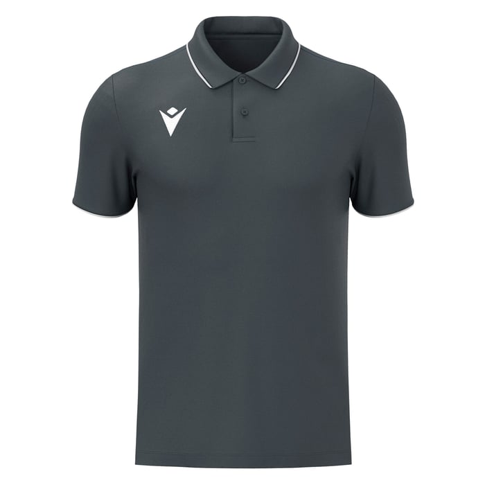 Macron Draco Hero Short Sleeve Polo Shirt in grey