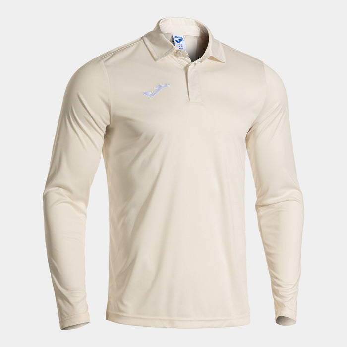 Joma Cricket Long Sleeve Polo in white