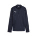 A navy Puma Team Goal Training 1/4 Zip Top for women with long sleeves and a quarter zip neckline.