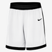 White shorts with black accents and Nike logo on a white background