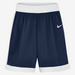 Navy shorts with white accents and Nike logo on a white background