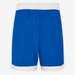 Blue shorts with white accents on a white background