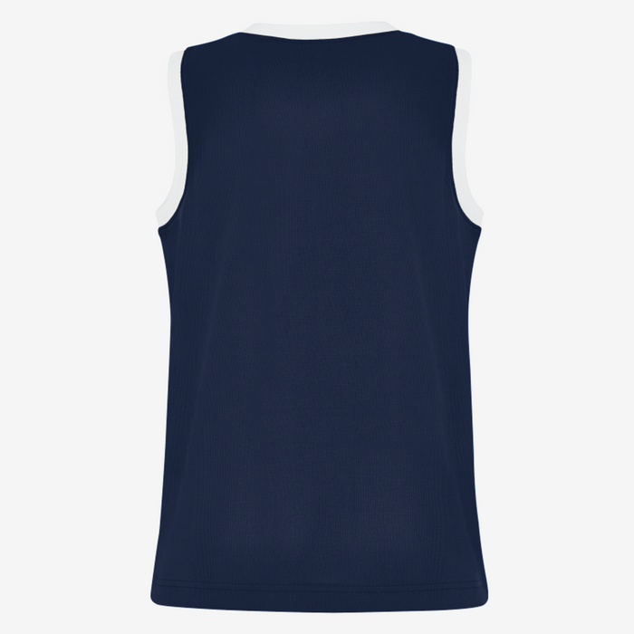 Navy blue tank top on a white background