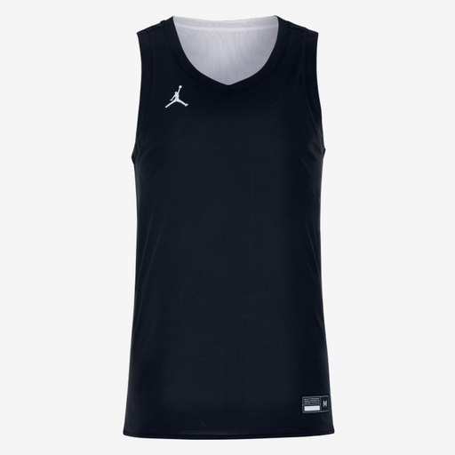 Black sleeveless shirt with a logo on a white background