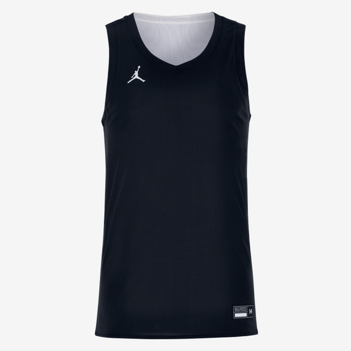 Black sleeveless shirt with a logo on a white background