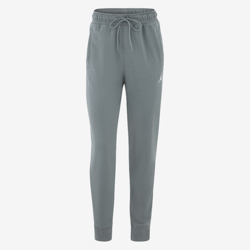 Gray sweatpants with a brand logo on a white background