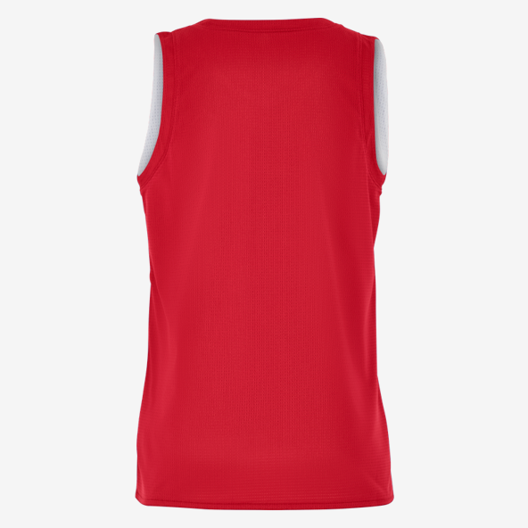 Red sleeveless shirt on a white background