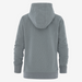 Gray hoodie shown from the back on a white background