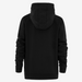 Black hoodie shown from the back on a white background