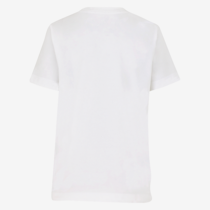 Plain white t-shirt on a light gray background