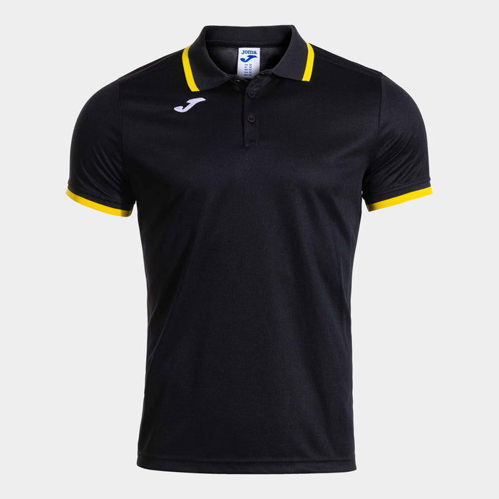 Joma Combi Premium Short Sleeve Polo in black and yellow